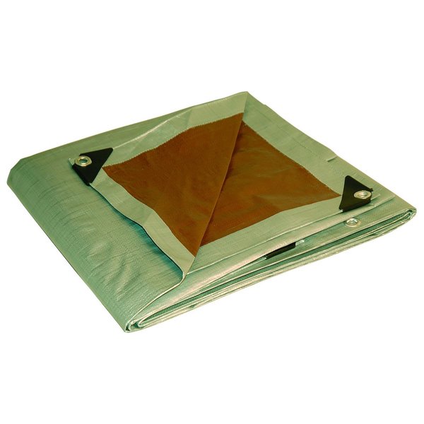 Dry Top 12 ft x 24 ft Heavy Duty Tarp, Brown/Silver 21224